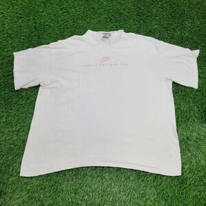 Vintage Y2K NIKE Center Swoosh Shirt 2XL 28x29 White Baggy